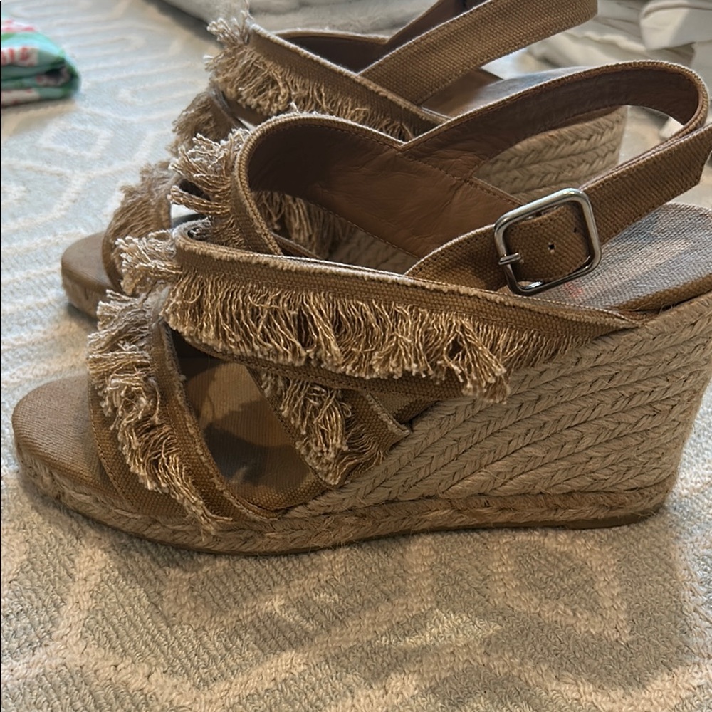 Castaner Tan Espadrille Wedge Sandals